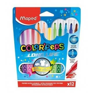 MARCADORES FELTRO MAPED 12 CORES